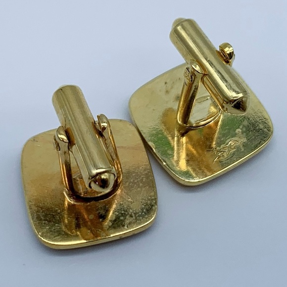Yves Saint Laurent Red and Gold Cufflinks - Picture 5 of 6